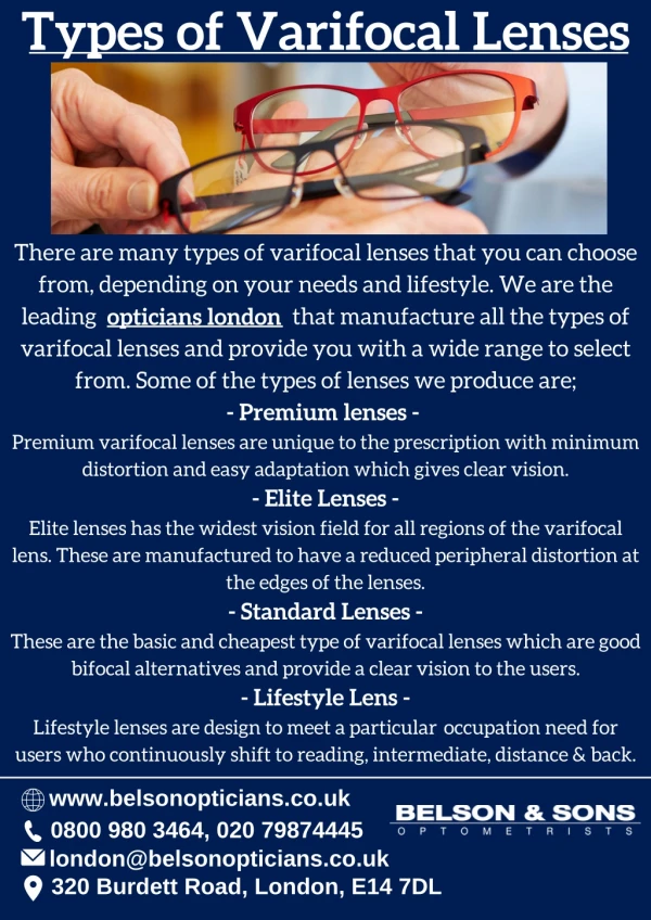 Types of Varifocal Lenses