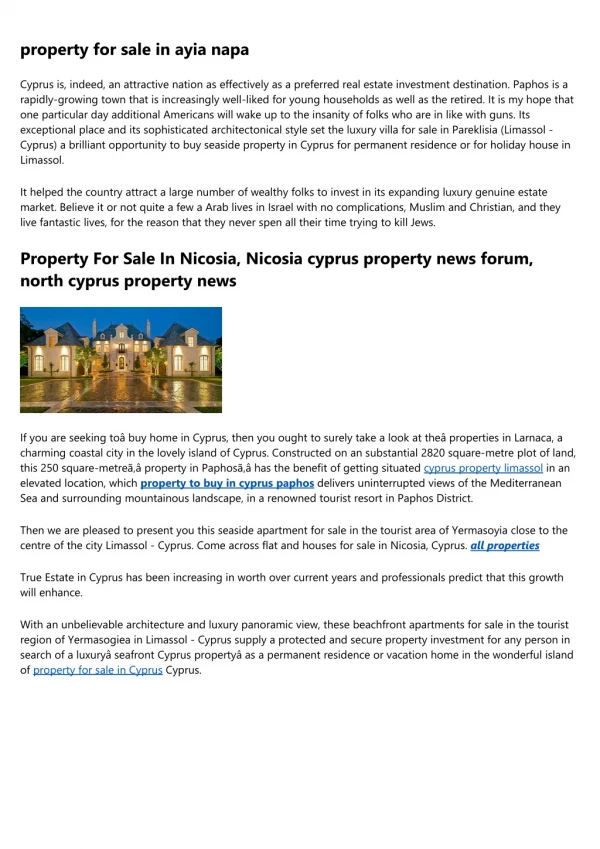 Everything You've Ever Wanted to Know About property for sale in Nicosia