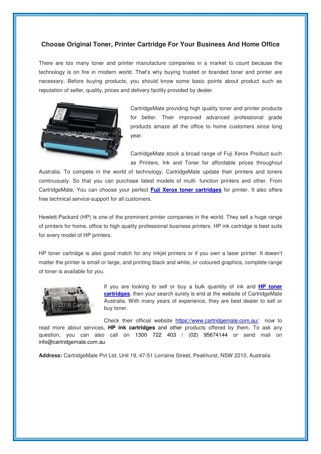 choose original toner printer cartridge for your