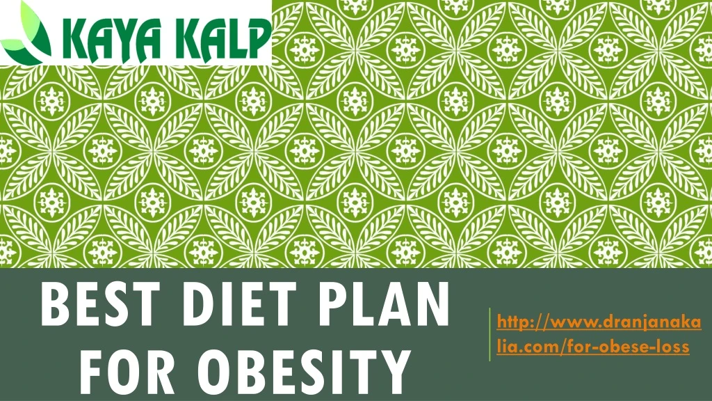 best diet plan for obesity