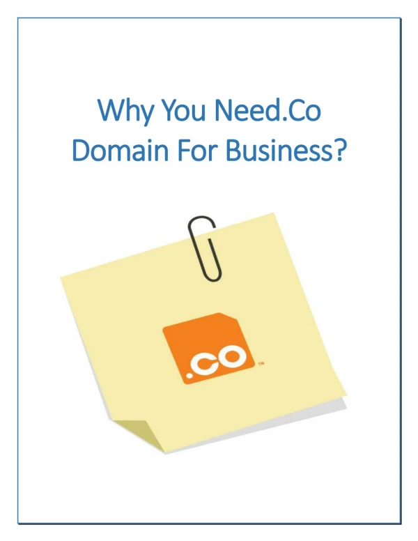 Why You Need.Co Domain For Business?