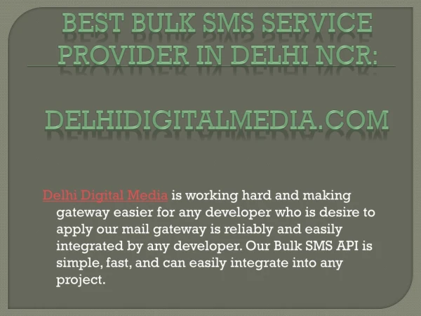 Best bulk sms service provider in delhi ncr