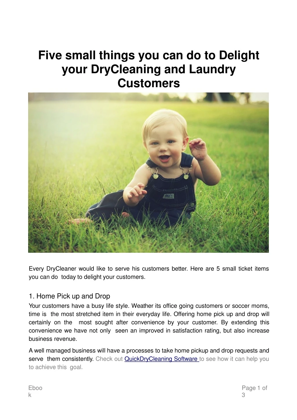 five small things you can do to delight your drycleaning and laundry customers