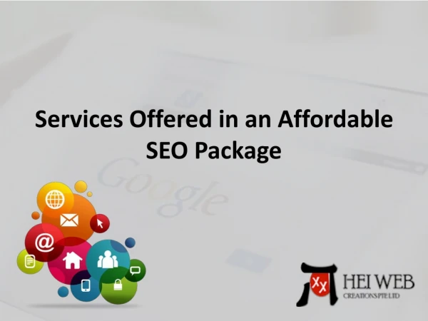 Services offered in an affordable SEO package