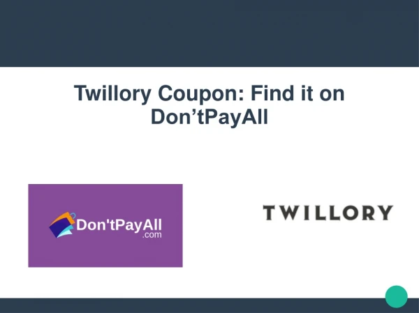 Twillory Coupon: For Discount on Shirts