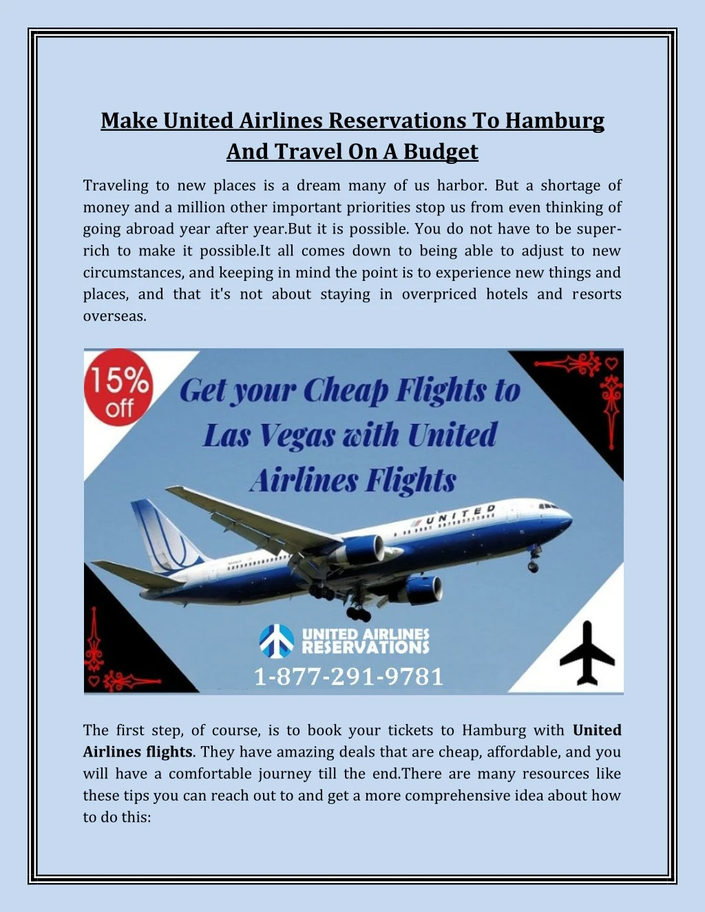 make united airlines reservations to hamburg