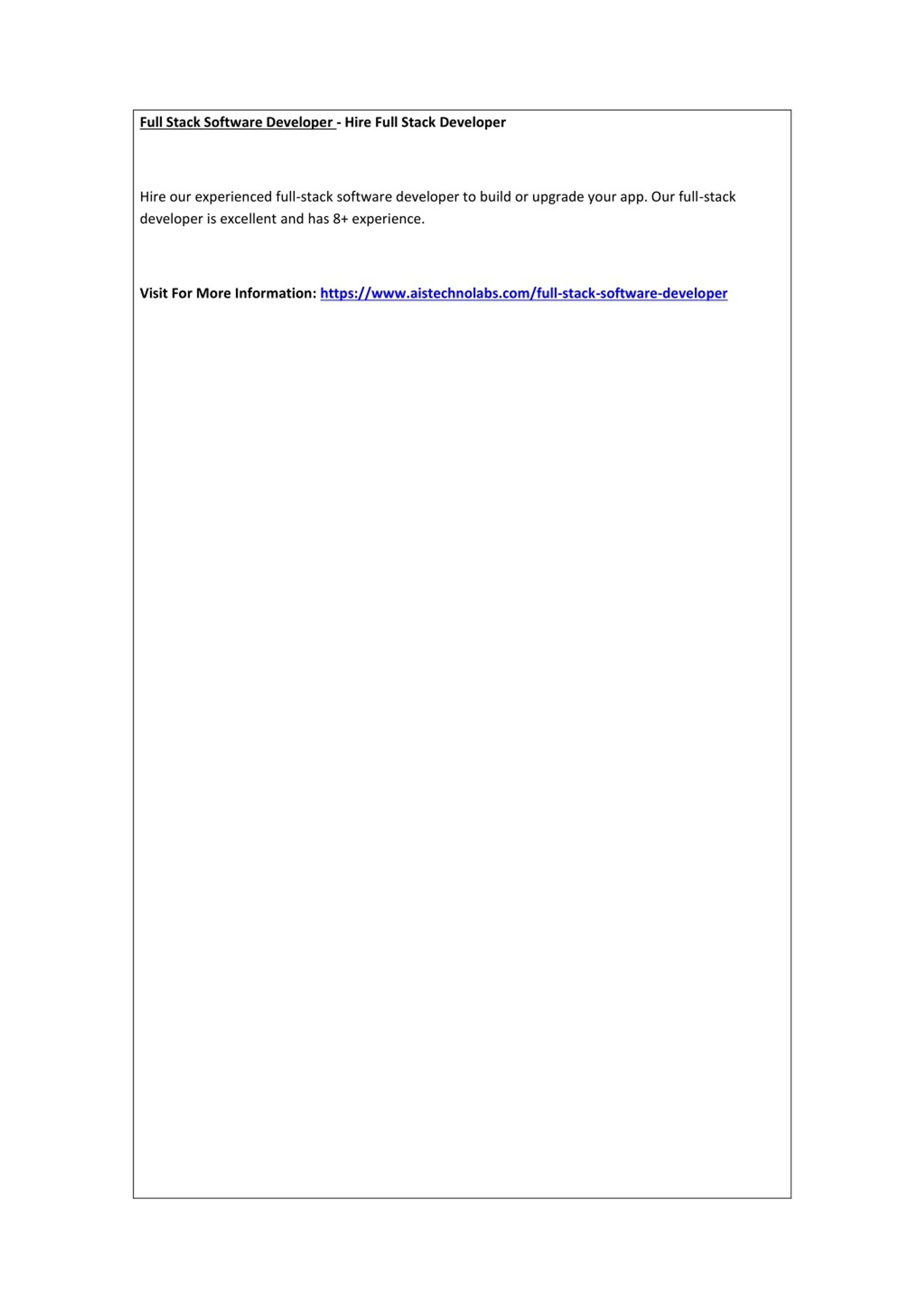 PPT - Full Stack Software Developer - Hire Full Stack Developer ...