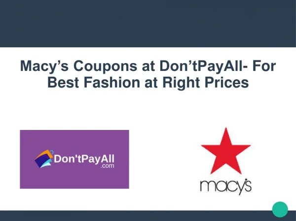 Macy's Coupons: To Save on Fashion