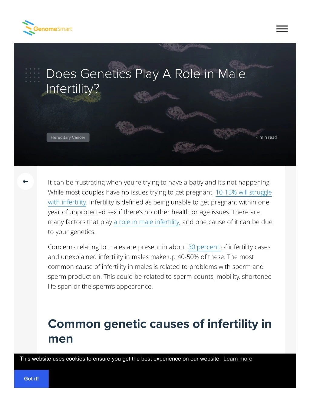 does genetics play a role in male infertility