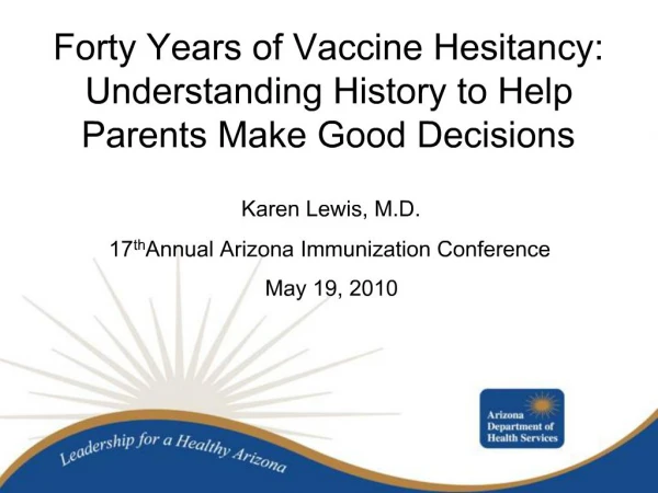 Forty Years of Vaccine Hesitancy: Understanding History to Help Parents Make Good Decisions