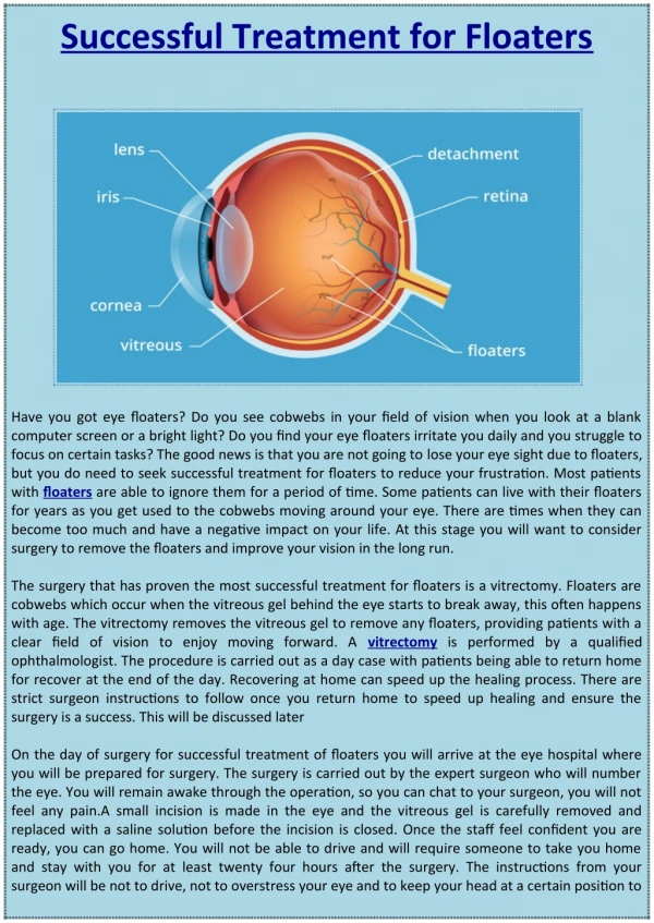 Successful Treatment for Floaters.