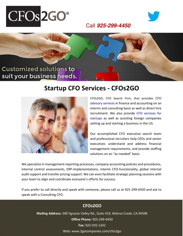 Startup CFO Services - CFOs2GO