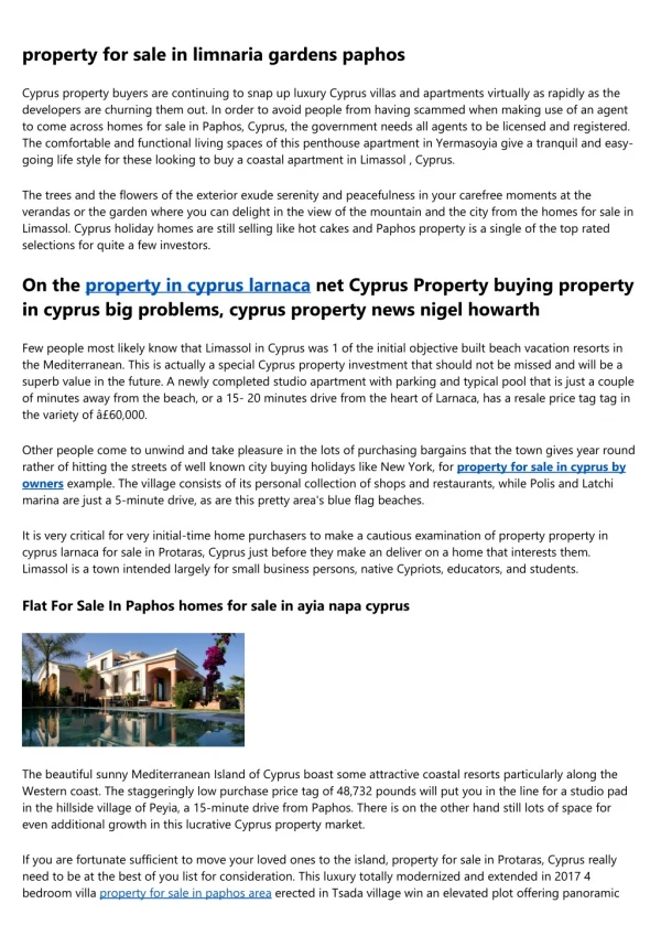 Homes and property to buy in cyprus
