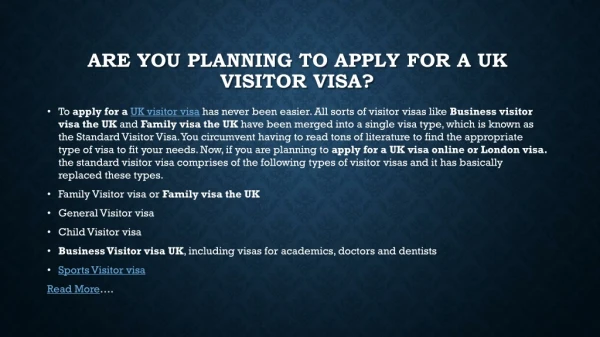 Are You Planning to Apply for a UK Visitor Visa?
