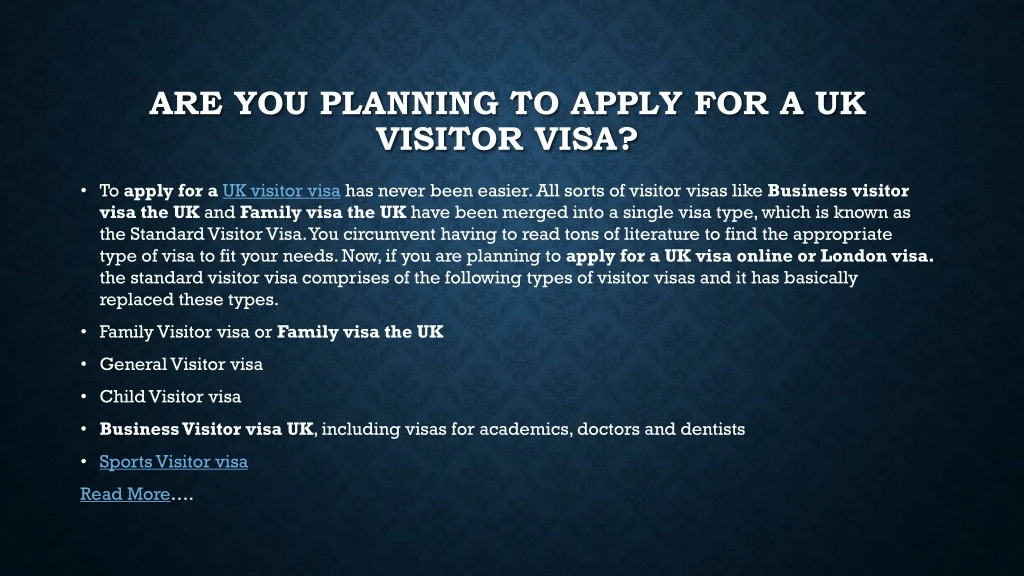 are you planning to apply for a uk visitor visa