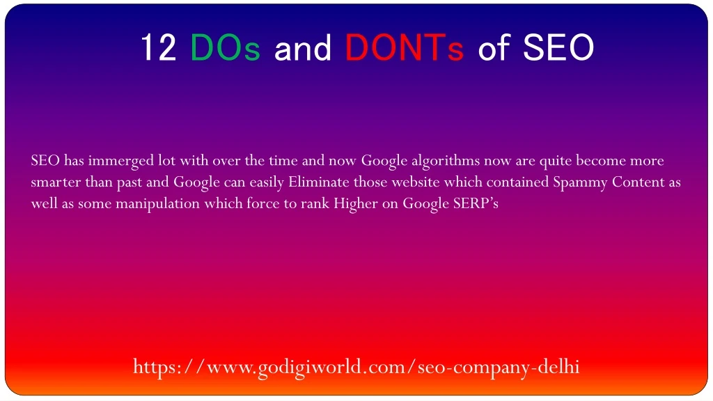 12 dos and donts of seo