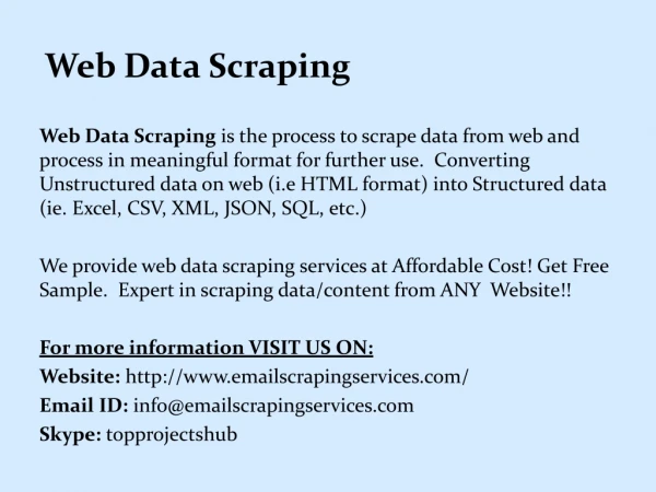 Web Data Scraping