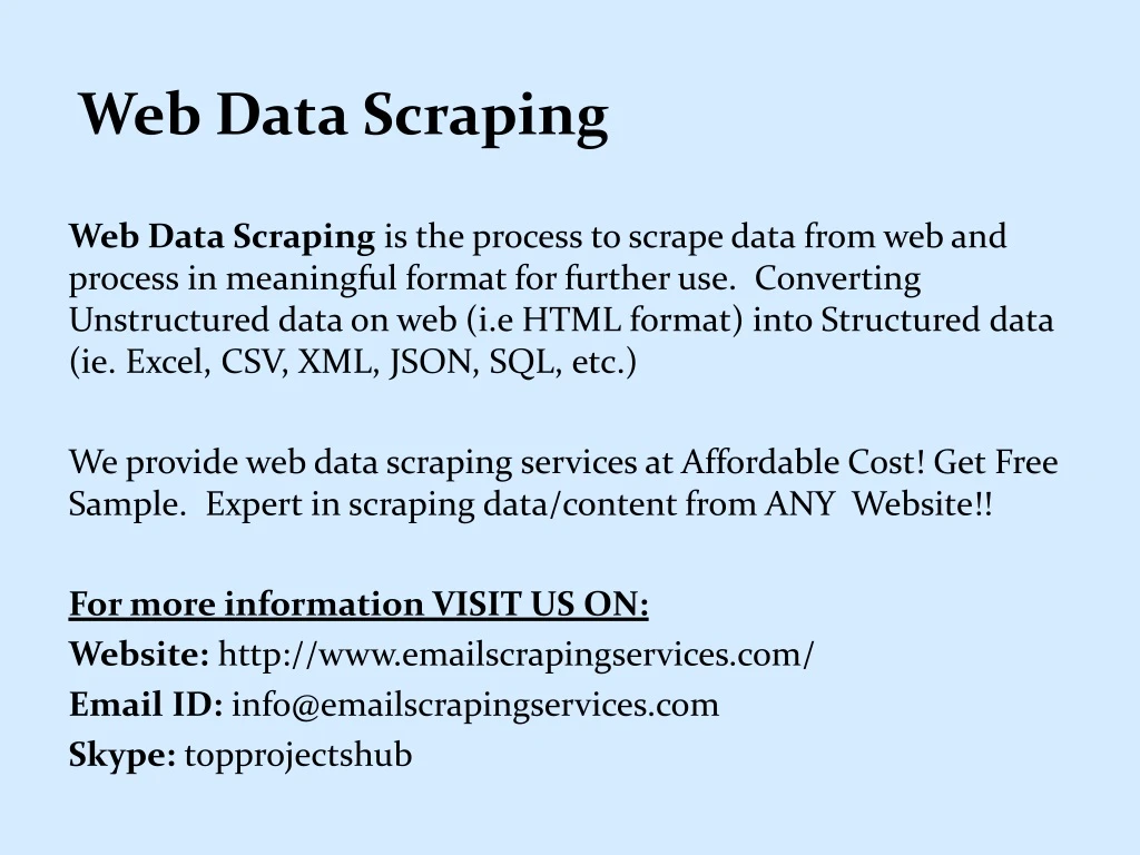 web data scraping