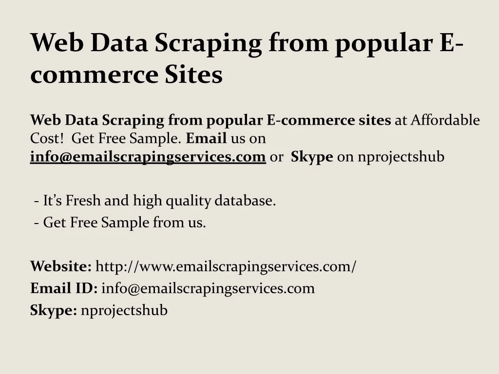 web data scraping from popular e commerce sites