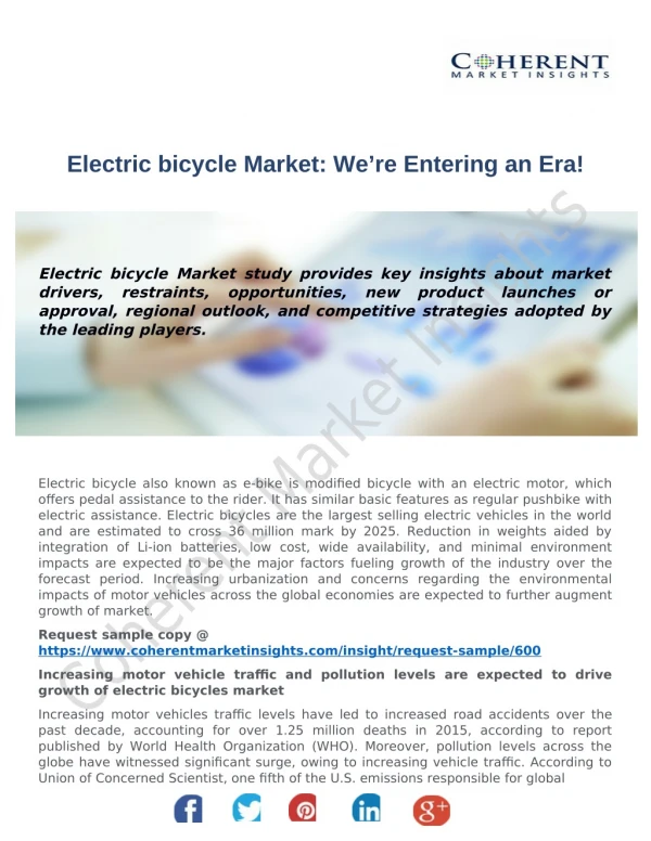 Electric Bicycles Market Demand & Supply Dynamics, Industry Processes & Cost Structures 2026