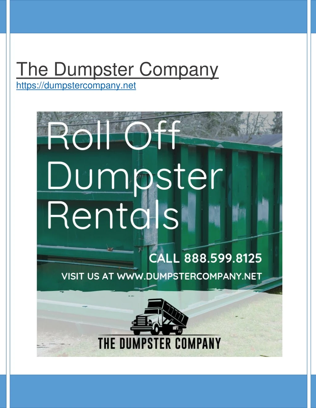 the dumpster company https dumpstercompany net
