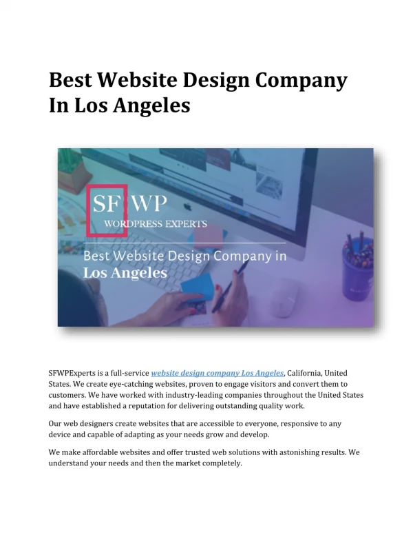 Best Website Design Company In Los Angeles