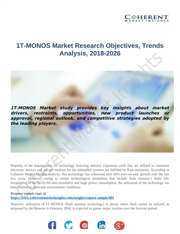 1T-MONOS Market Size, Share, Growth, Trends and Forecast to 2026