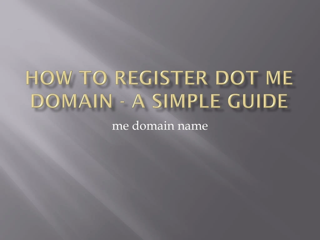 how to register dot me domain a simple guide
