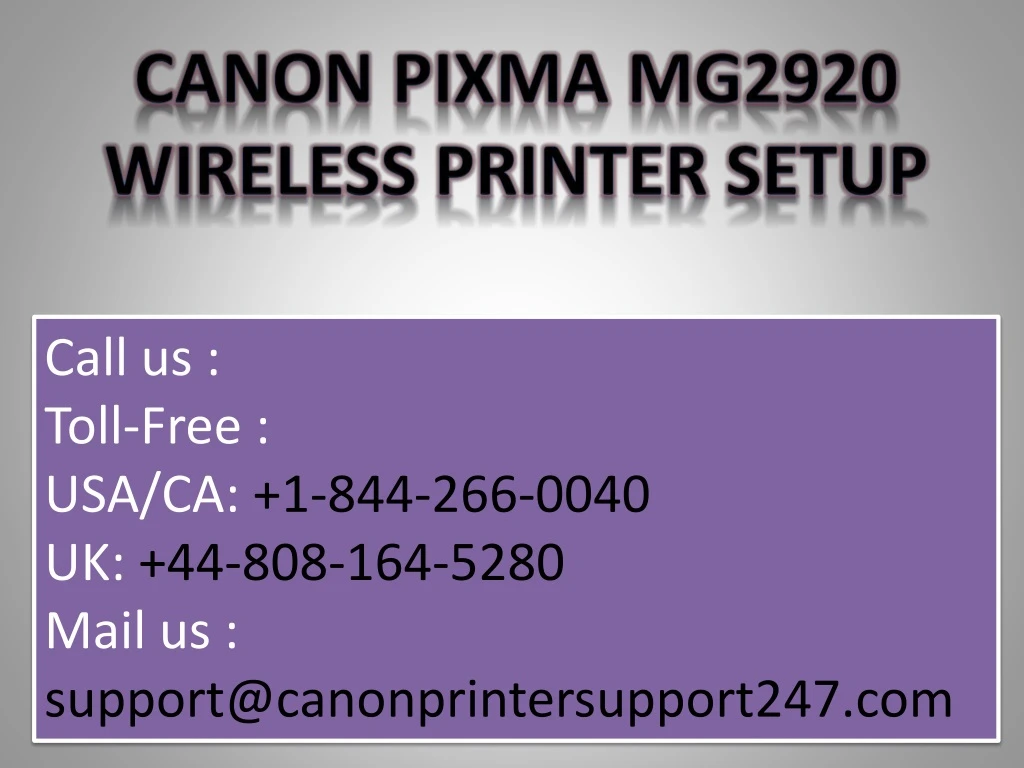 canon pixma mg2920 wireless printer setup