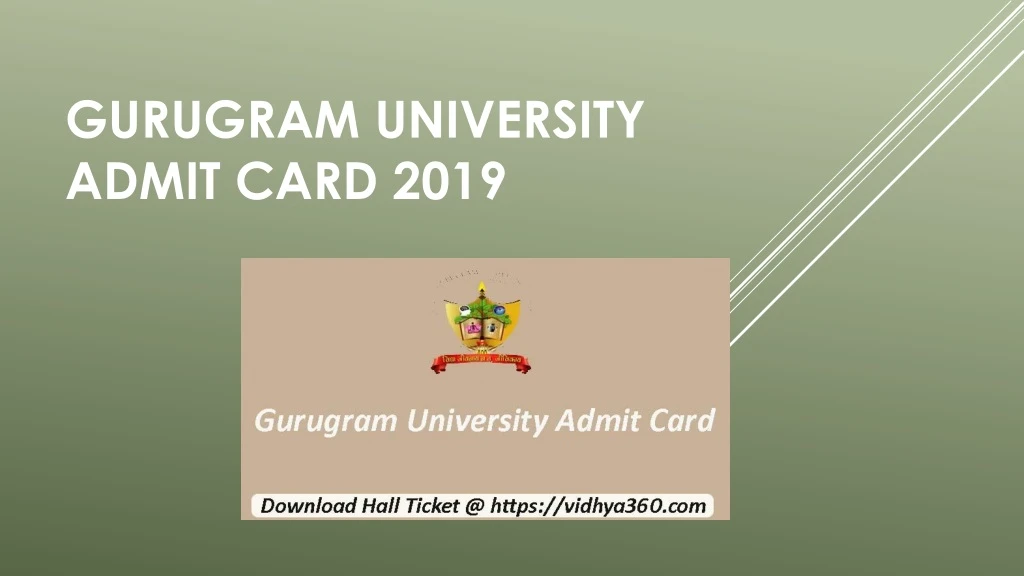 gurugram university admit card 2019