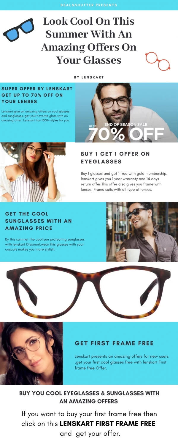 Get Up To 70%OFF On Eyeglasses & Sunglasses