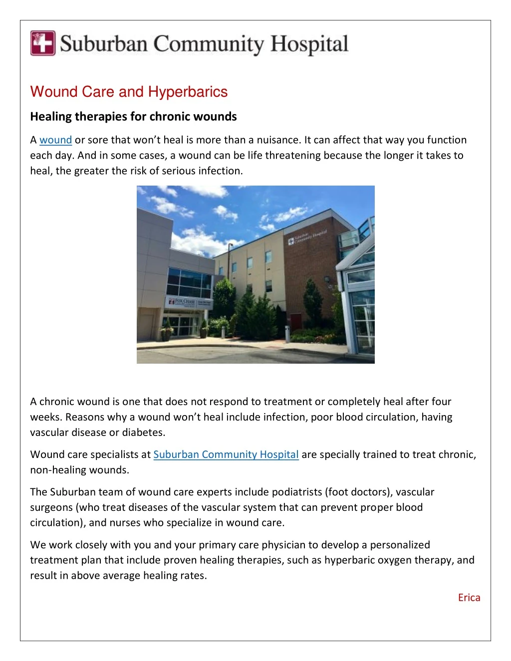 wound care and hyperbarics