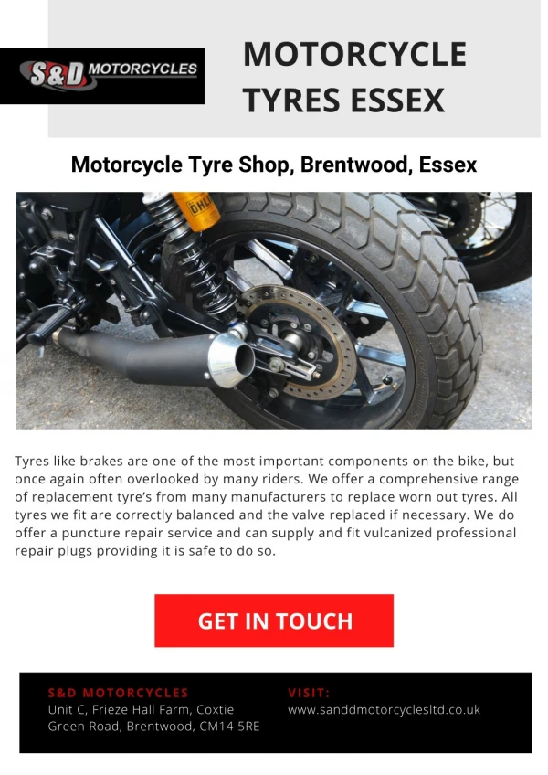 Motorcycle Tyres in Essex