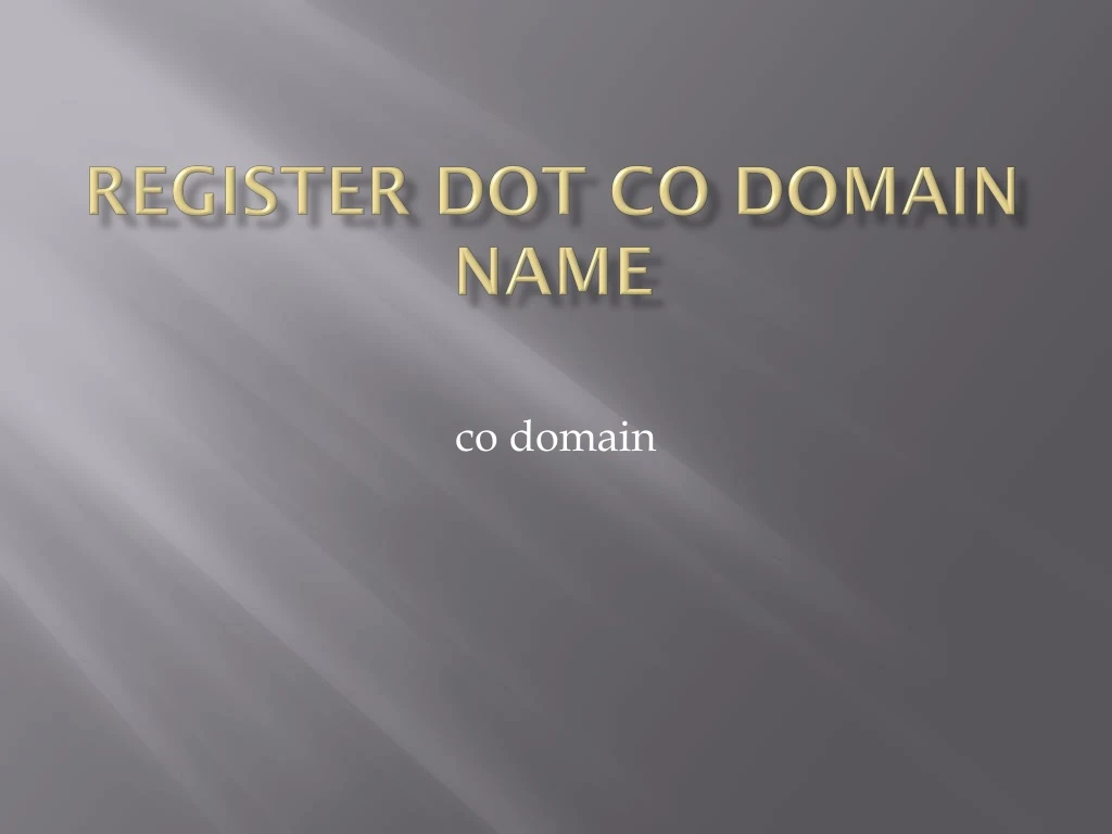 register dot co domain name