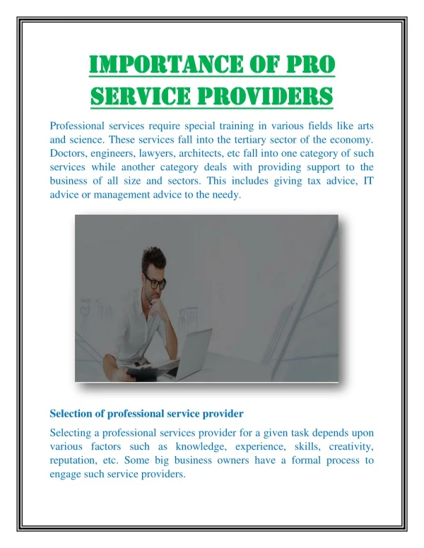Importance of PRO service providers