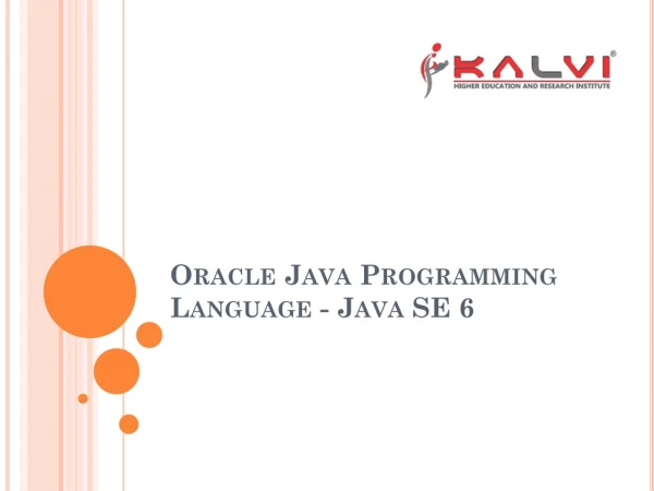 Oracle Java Programming Language - Java SE 6