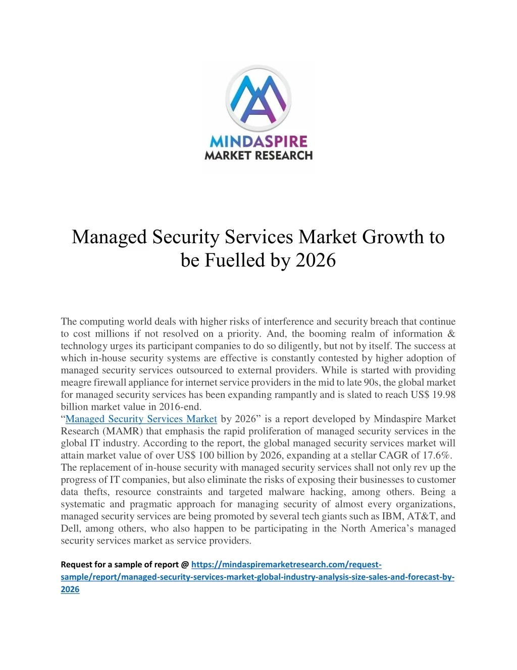 managed security services market growth