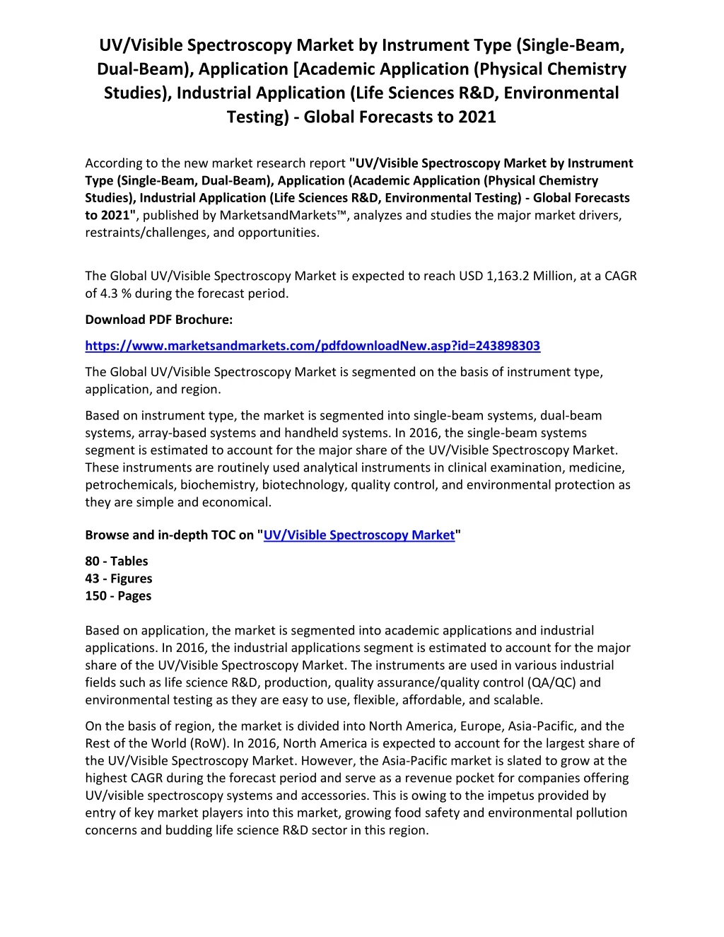 uv visible spectroscopy market by instrument type