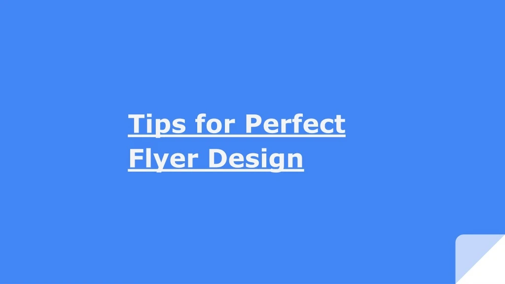 tips for perfect flyer design