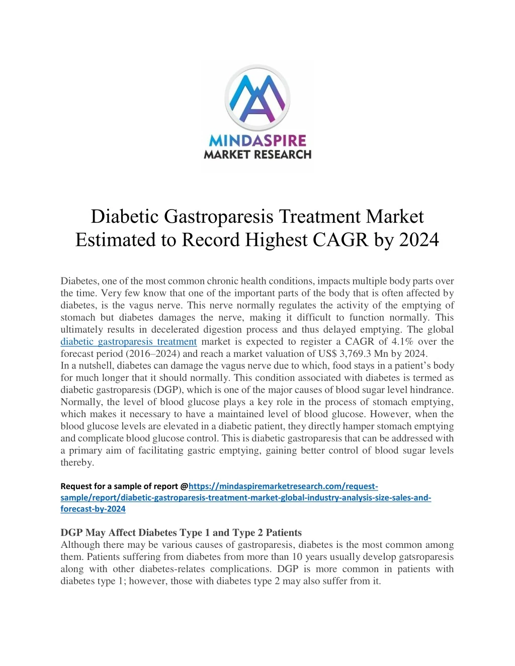 diabetic gastroparesis treatment market estimated