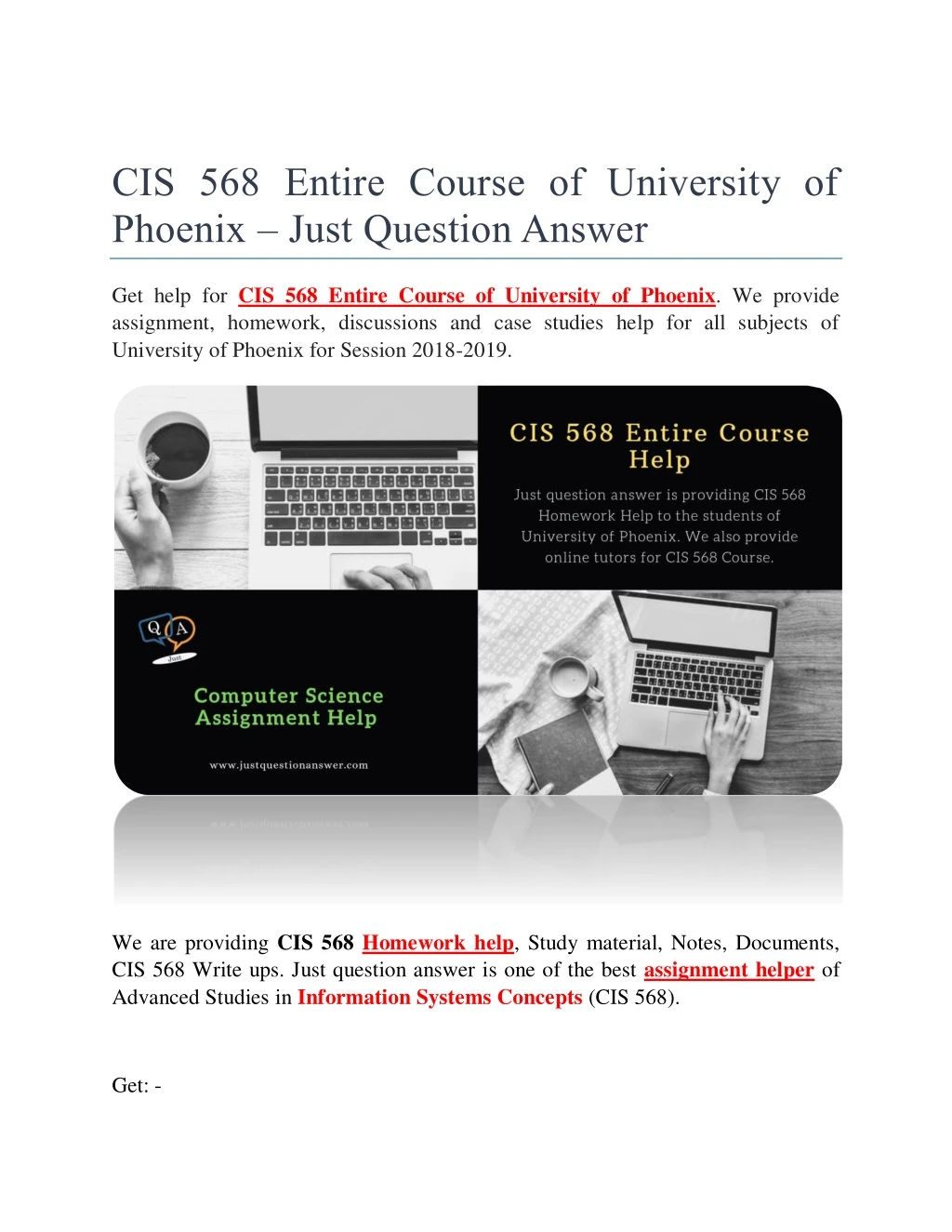 cis 568 entire course of university of phoenix