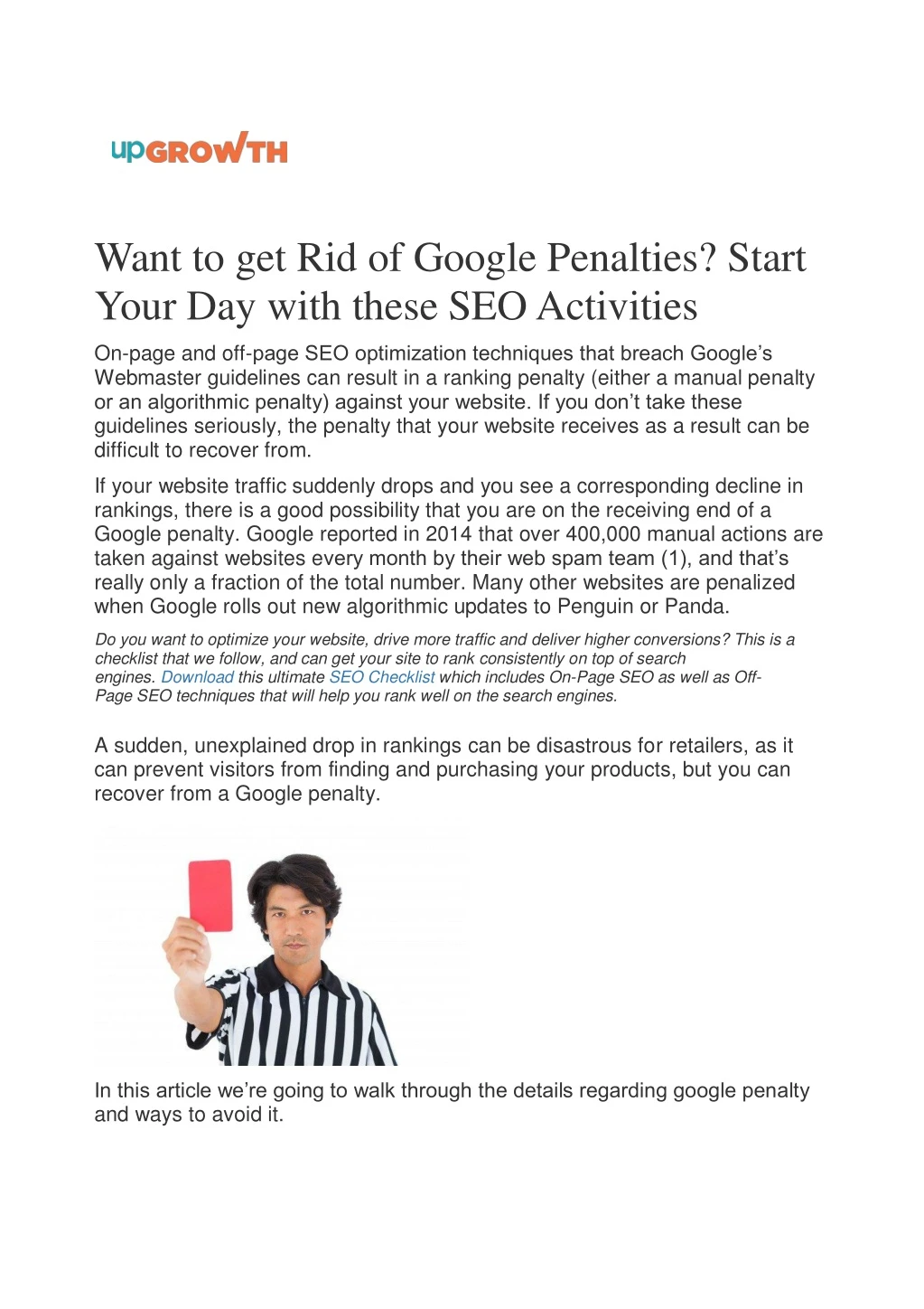 want to get rid of google penalties start your