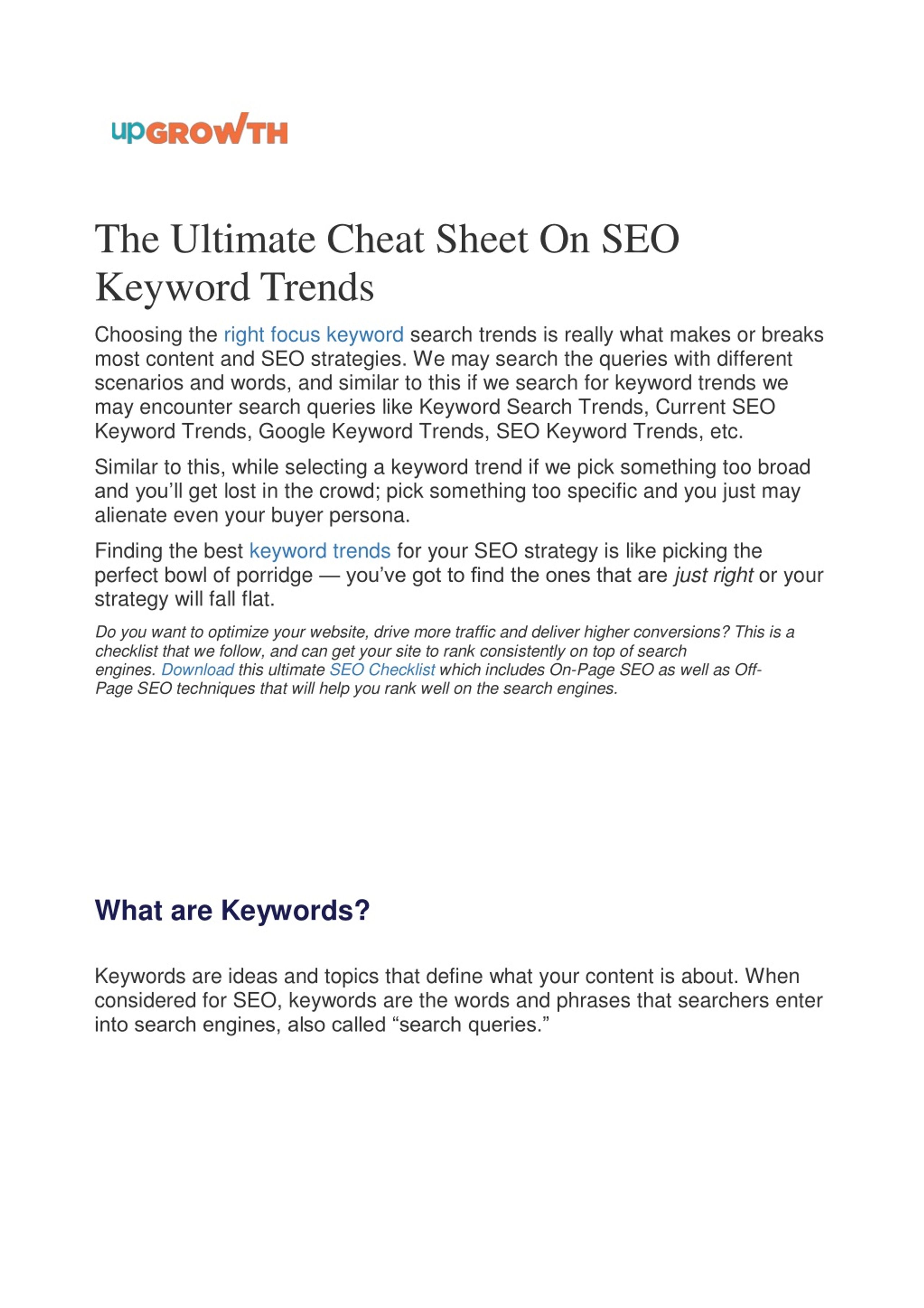 PPT - The Ultimate Cheat Sheet On SEO Keyword Trends PowerPoint ...