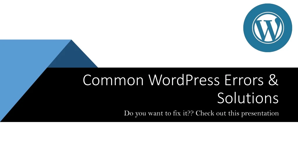 common wordpress errors solutions