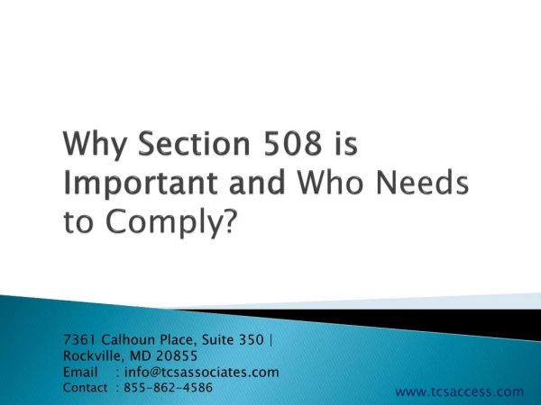 Why Section 508 is Important and Who Needs to Comply?
