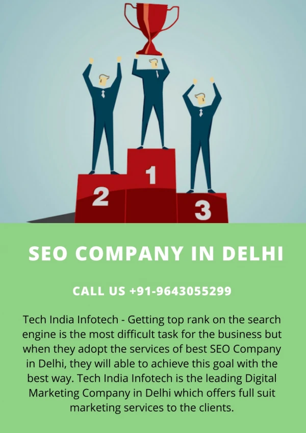 Tech India Infotech - Get top rank with SEO Company in Delhi