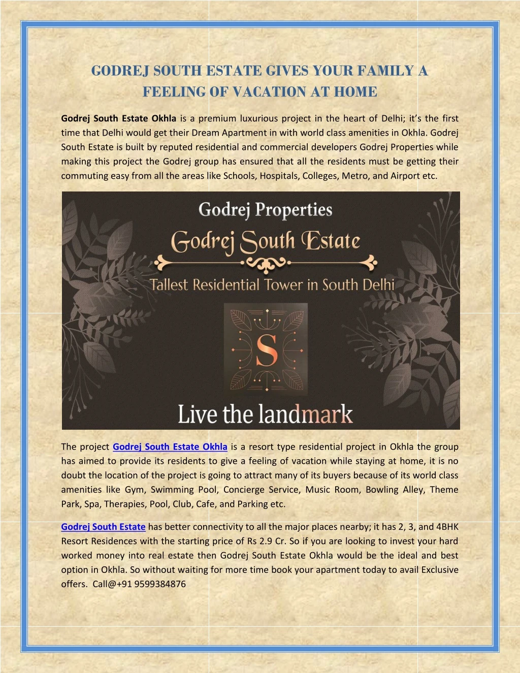 godrej south estate gives your family a feeling