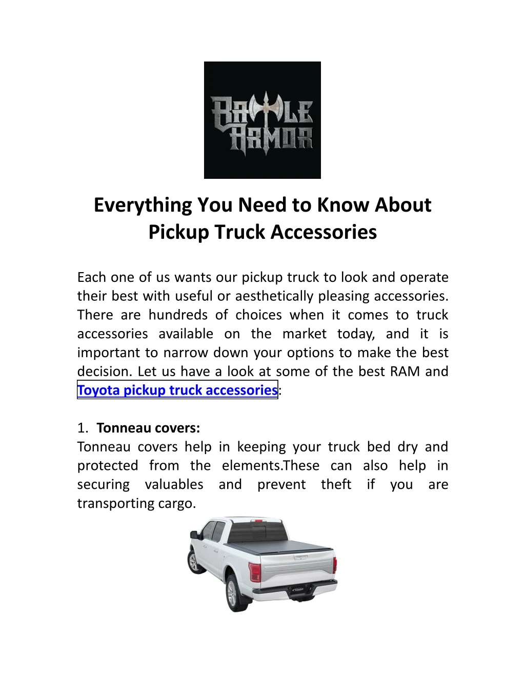 everything you need to know about pickup truck