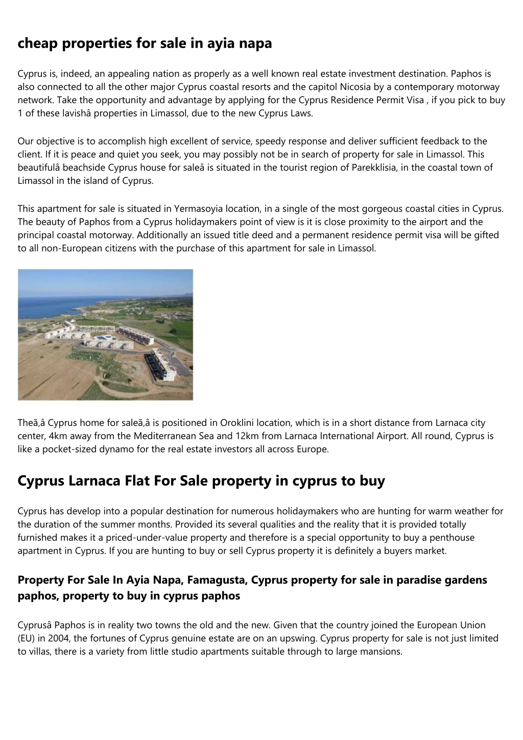cheap properties for sale in ayia napa