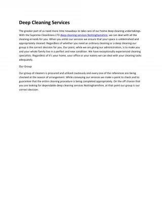 Deep cleaning services Nottinghamshire - slide 1
